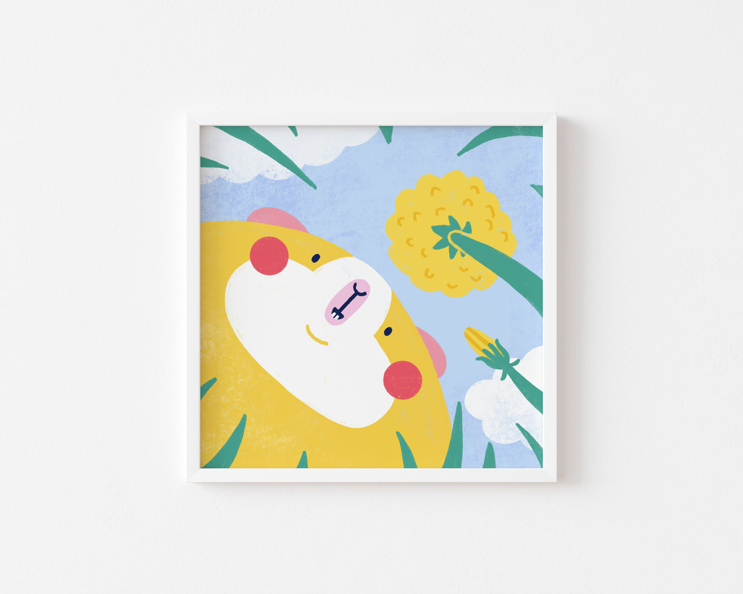 POV Dandelion Guinea Pig Print | 8x8"