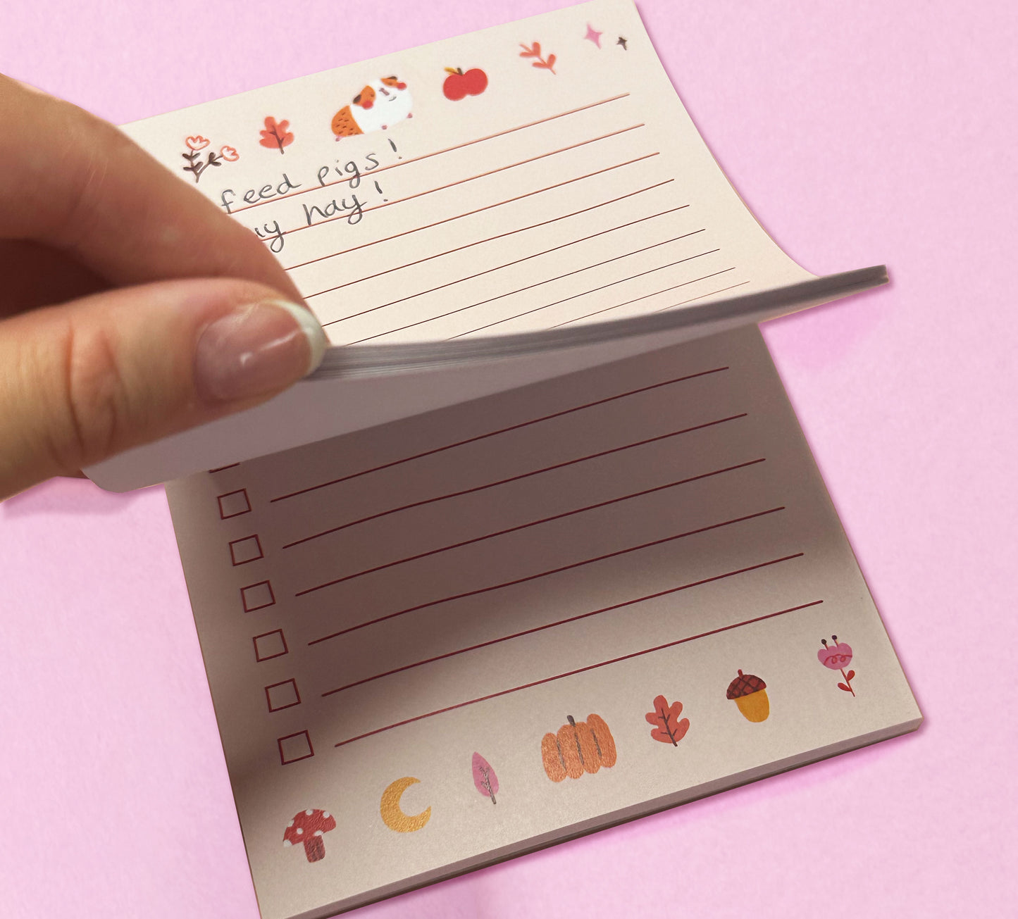 Autumnal Piggies To Do List A6 Memo Pad