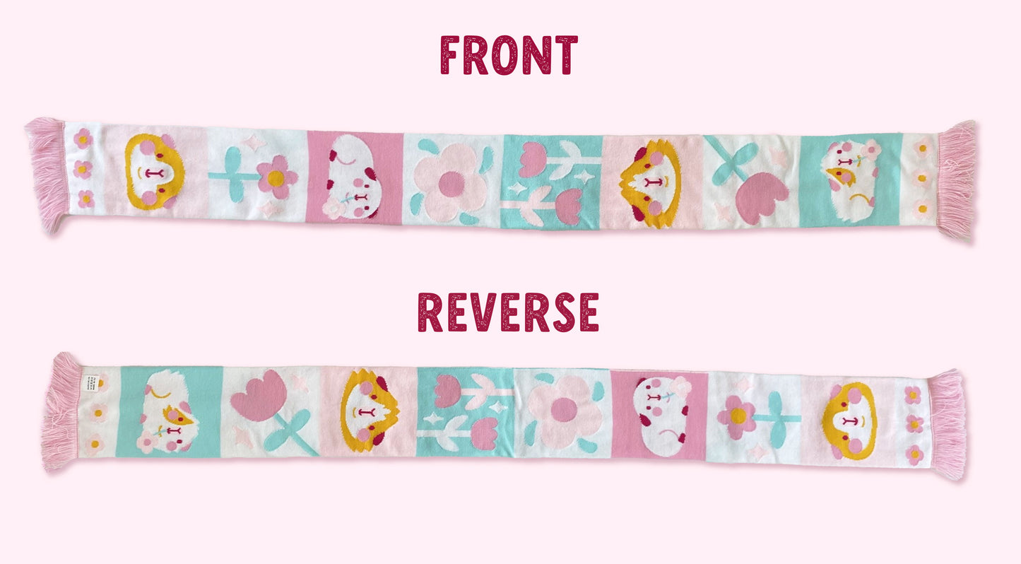 Knitted Pastel Piggies Guinea Pig Scarf