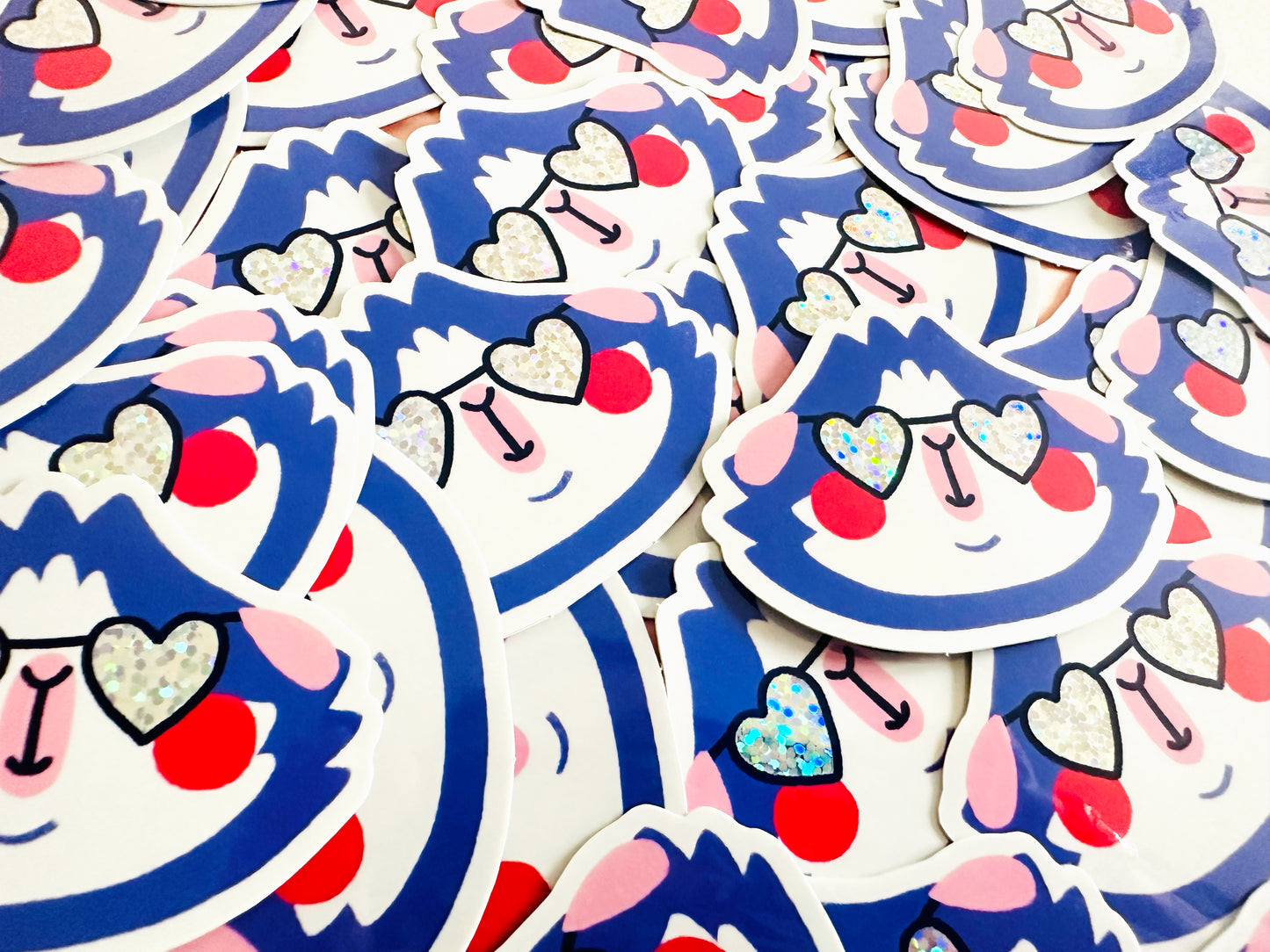 Glitter Heart Glasses Aby Guinea Pig Sticker