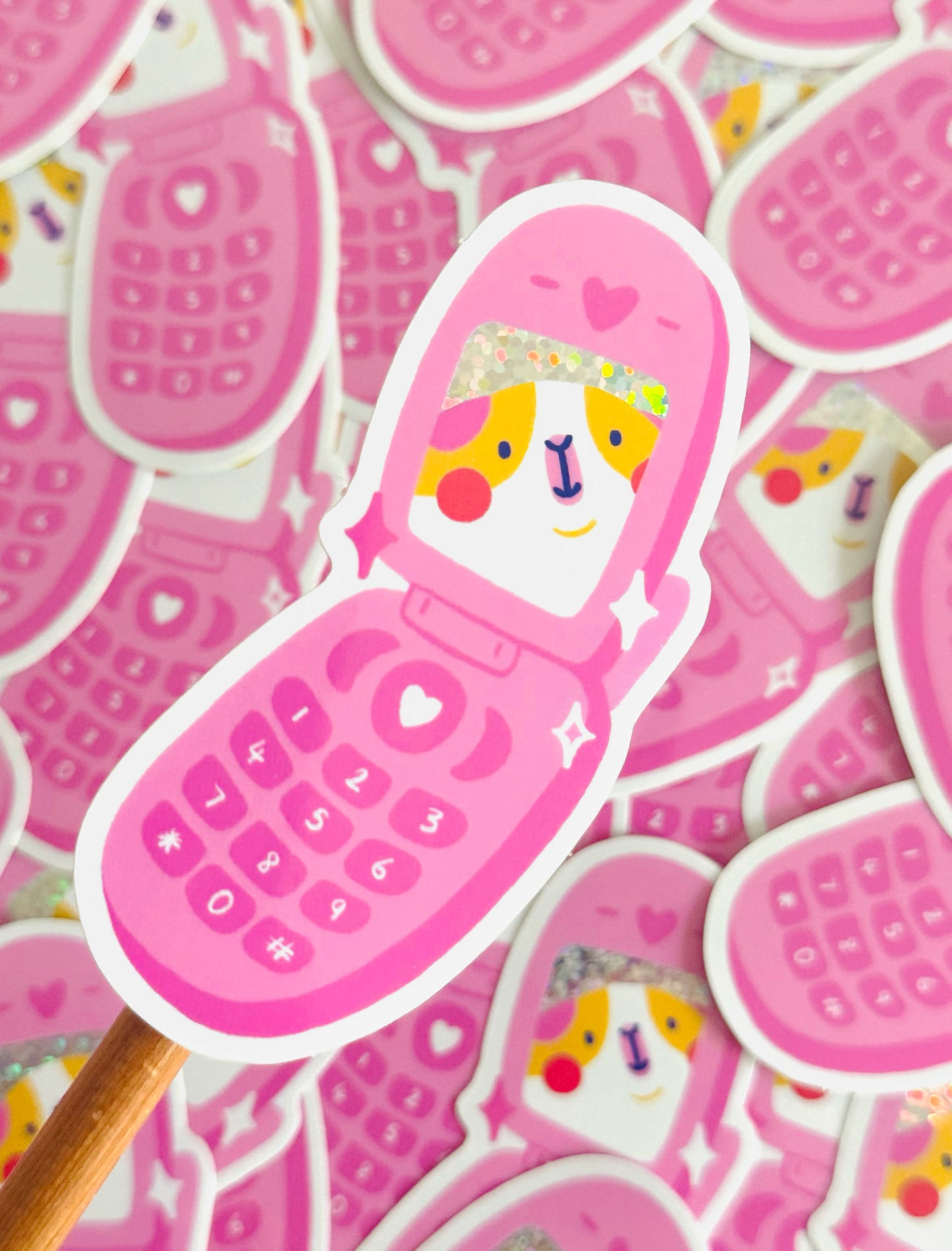Guinea Pig Phone Glitter Sticker