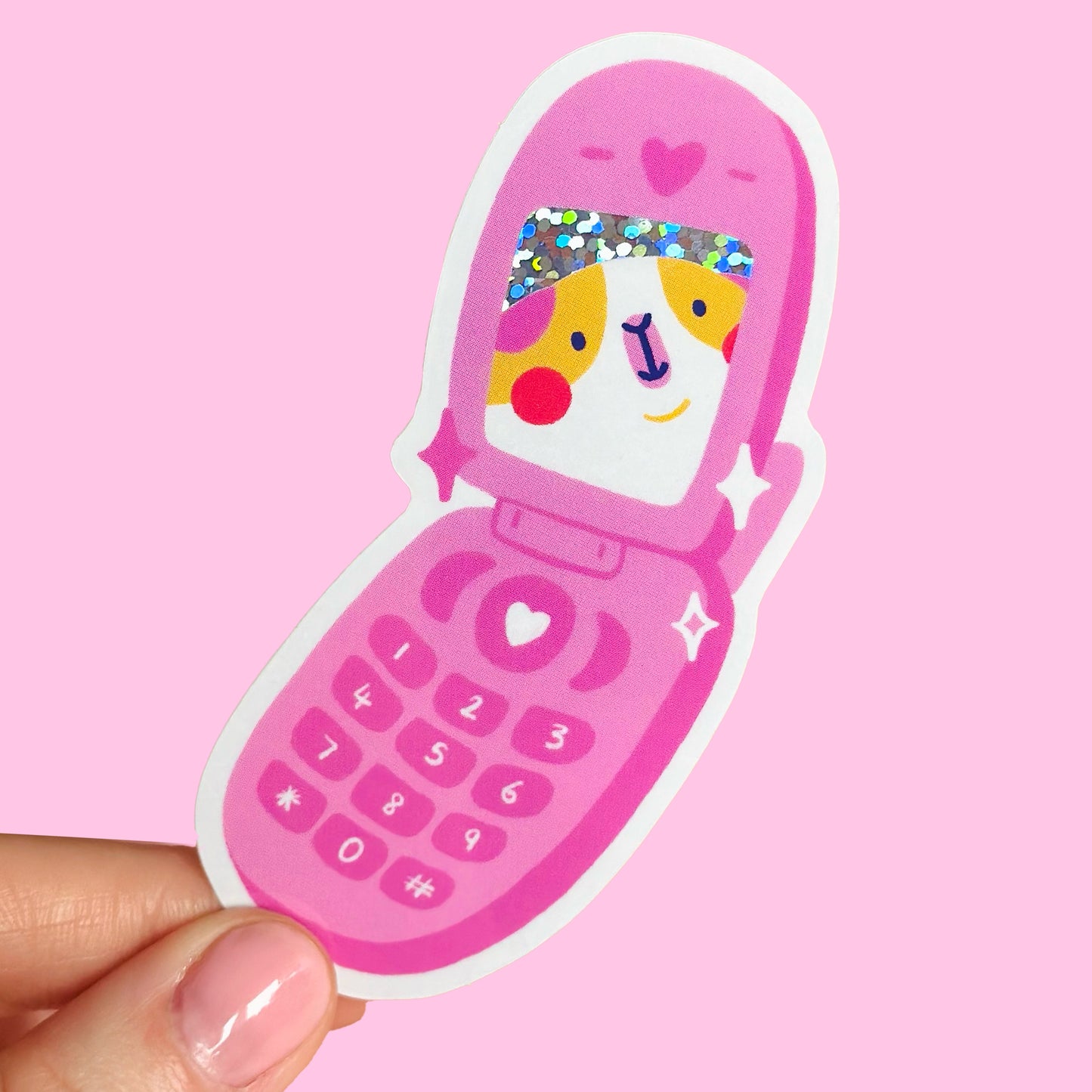 Guinea Pig Phone Glitter Sticker