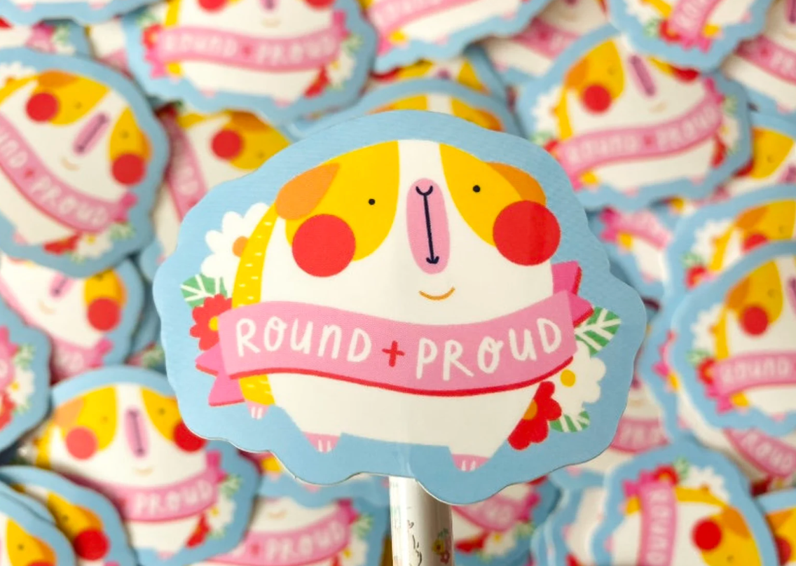 Round And Proud Guinea Pig Sticker
