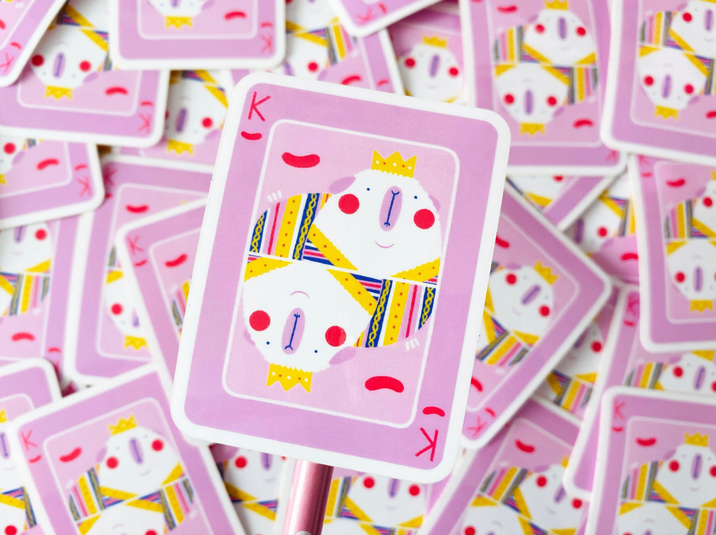King Guinea Pig Playing Card Sticker