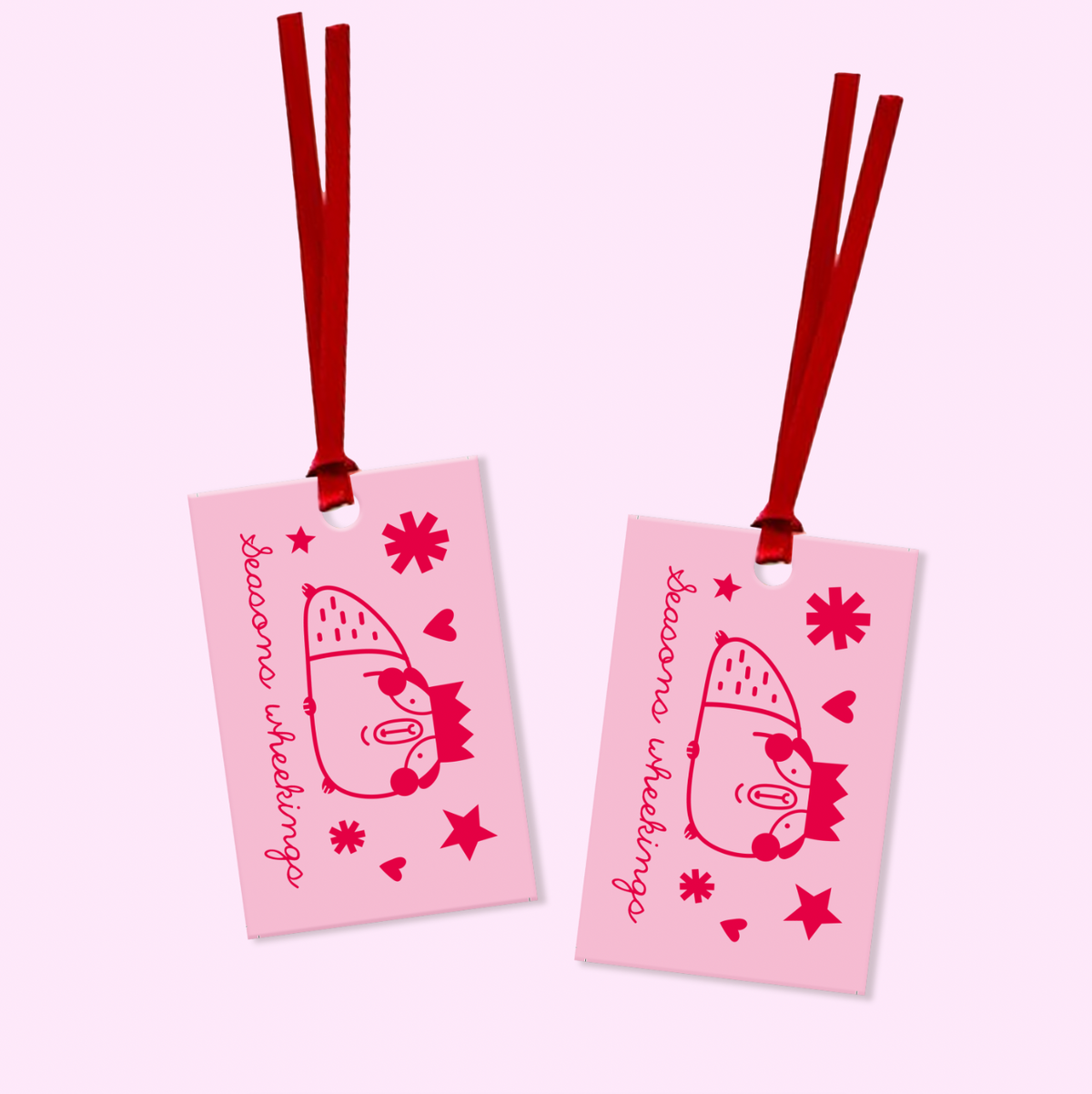 2 Pack Seasons Wheekings Gift Tags With Ribbon