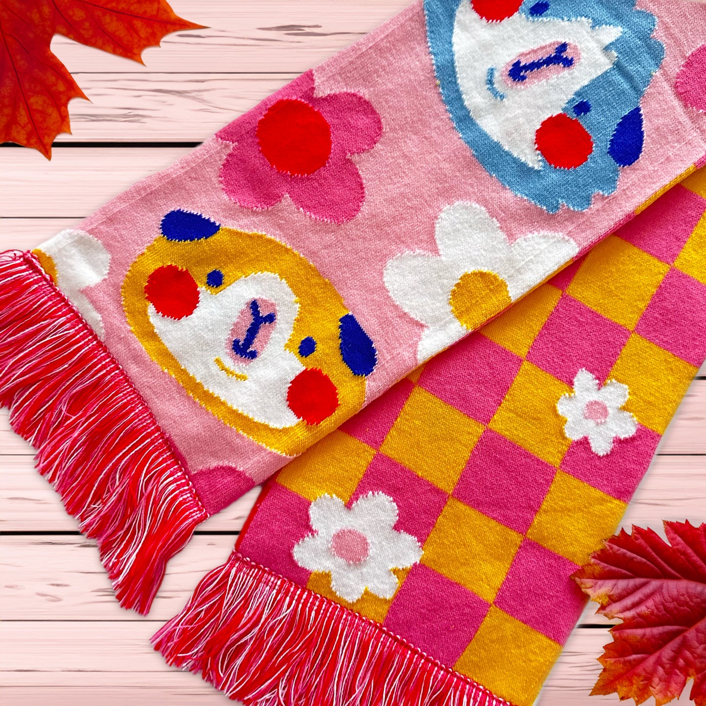 Knitted Guinea Pig With Flowers Scarf