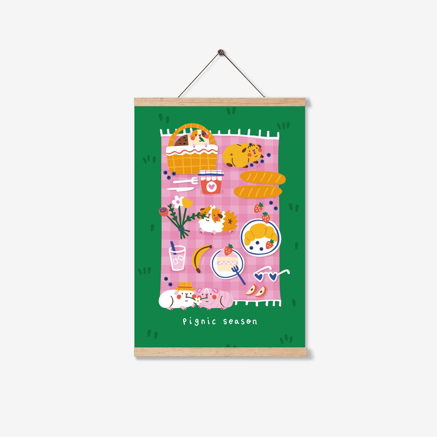 Pignic Season Guinea Pig Print | A4