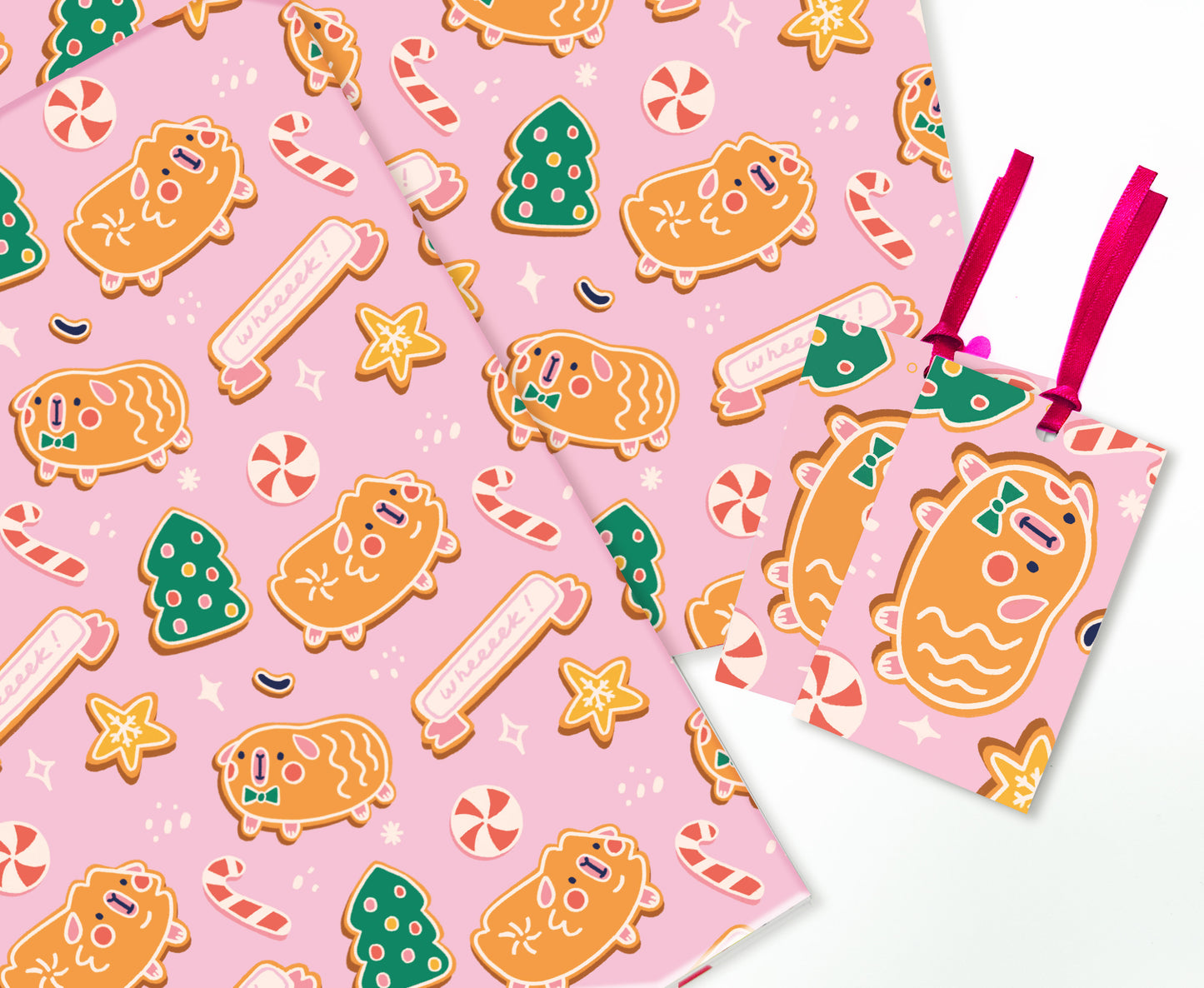 Gingerbread Guinea Pig Christmas Gift Wrap