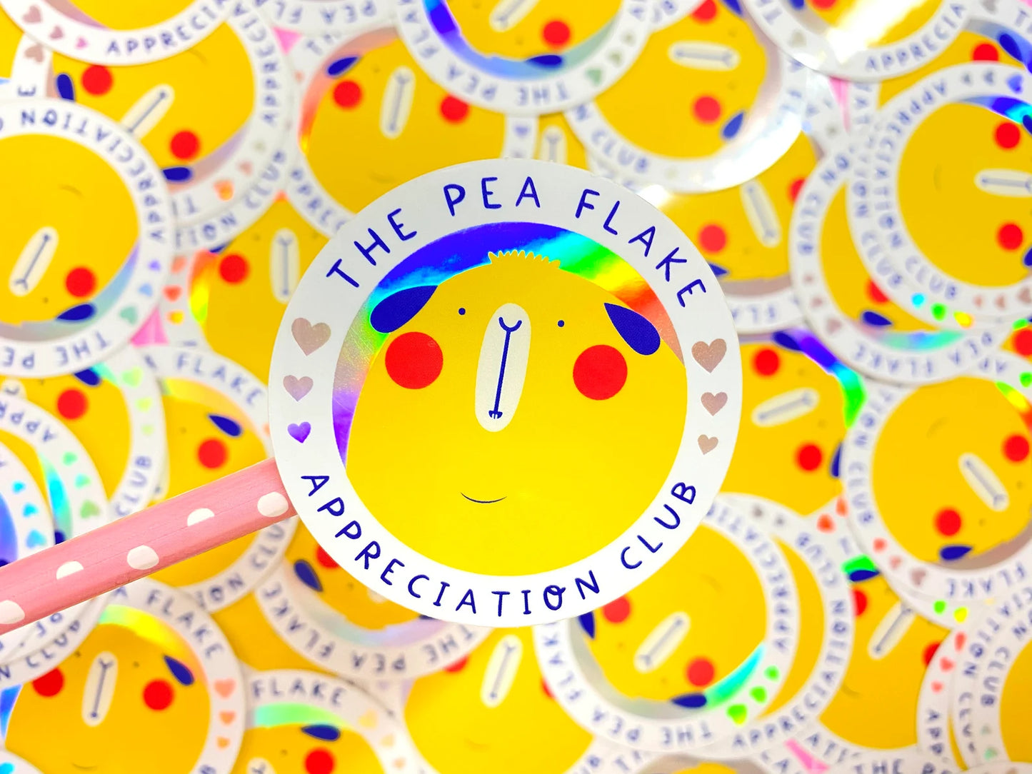 Pea Flake Appreciation Club Holographic Sticker