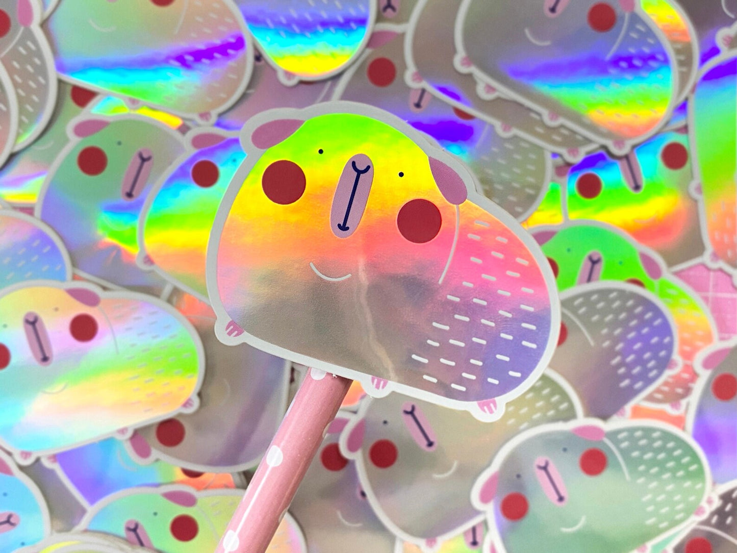 Holographic Guinea Pig Sticker