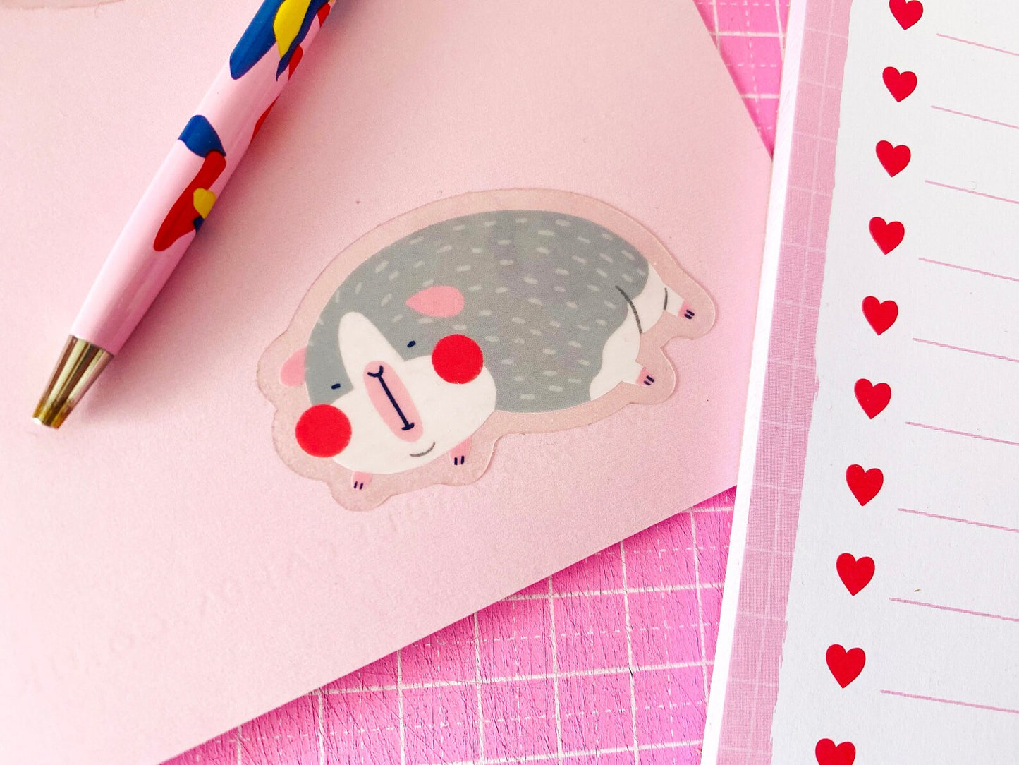 Chunky Butt Lazy Guinea Pig Transparent Sticker