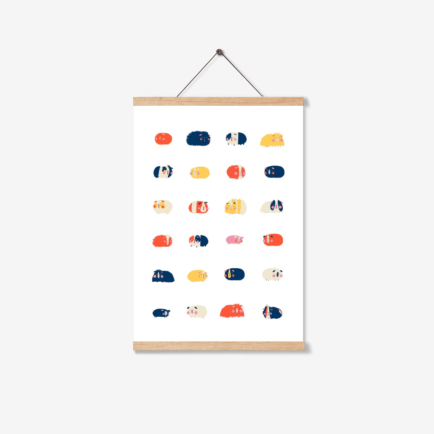 Cute Tiny Guinea Pigs Print | A4