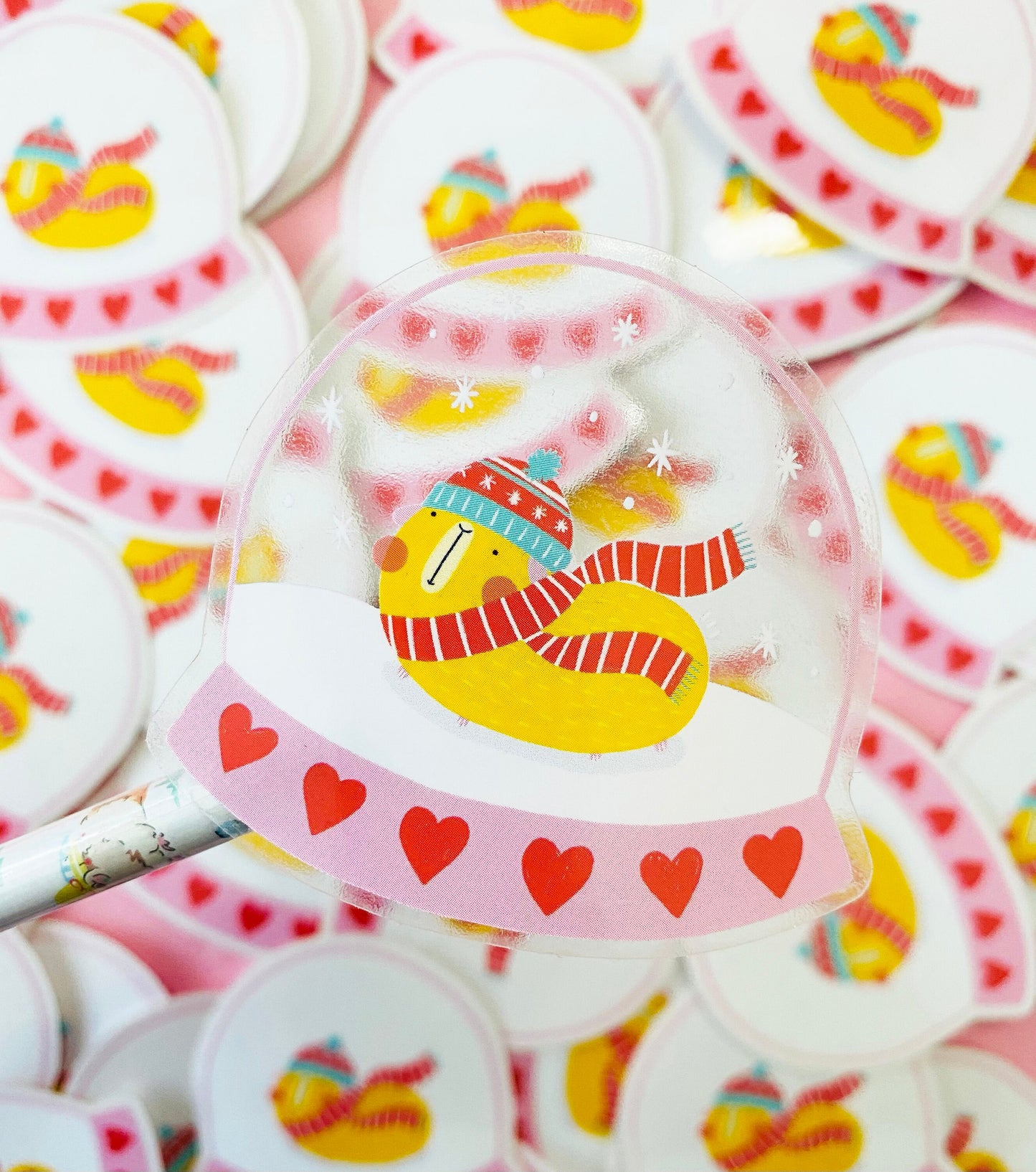 Guinea Pig Snow Globe Semi Transparent Sticker