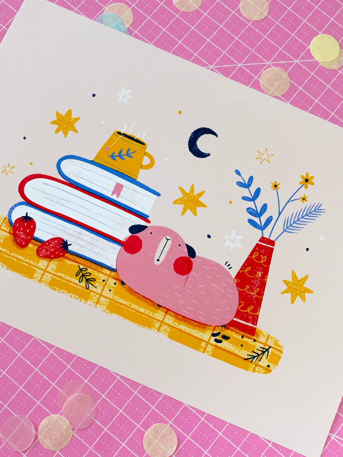 Cosy Autumn Fall Guinea Pig Print | A4