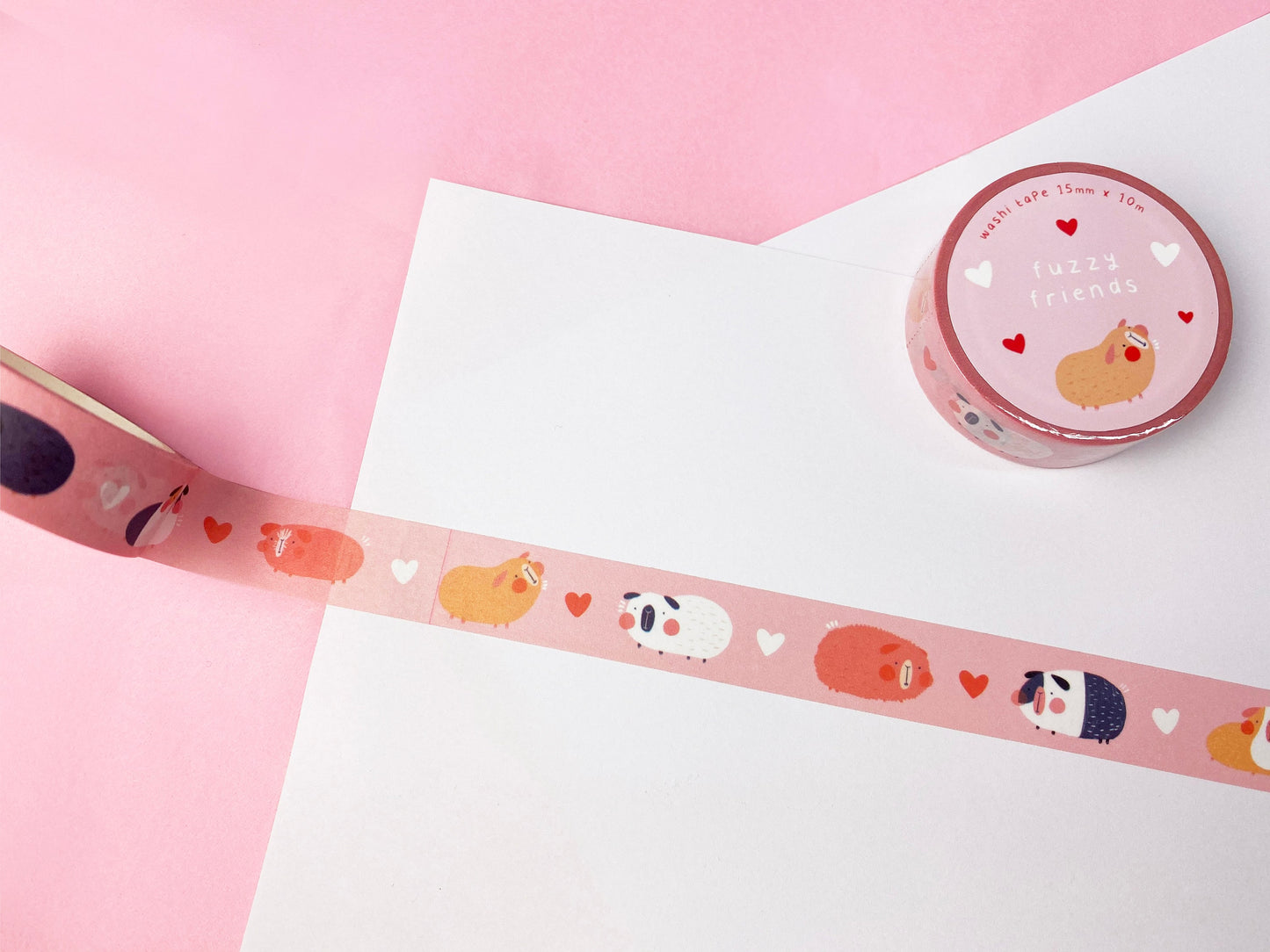 Pink Mixed Guinea Pig Washi Tape