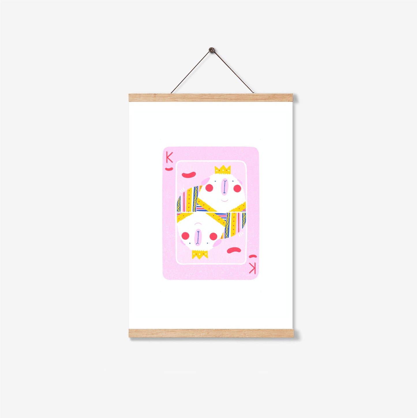 Guinea Pig King Playing Card Print | A4