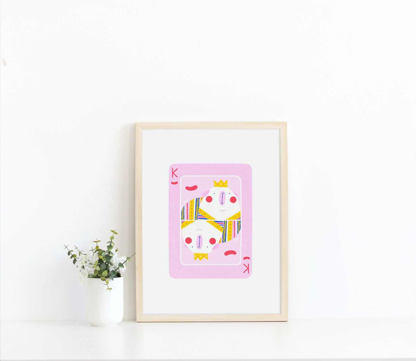 Guinea Pig King Playing Card Print | A4