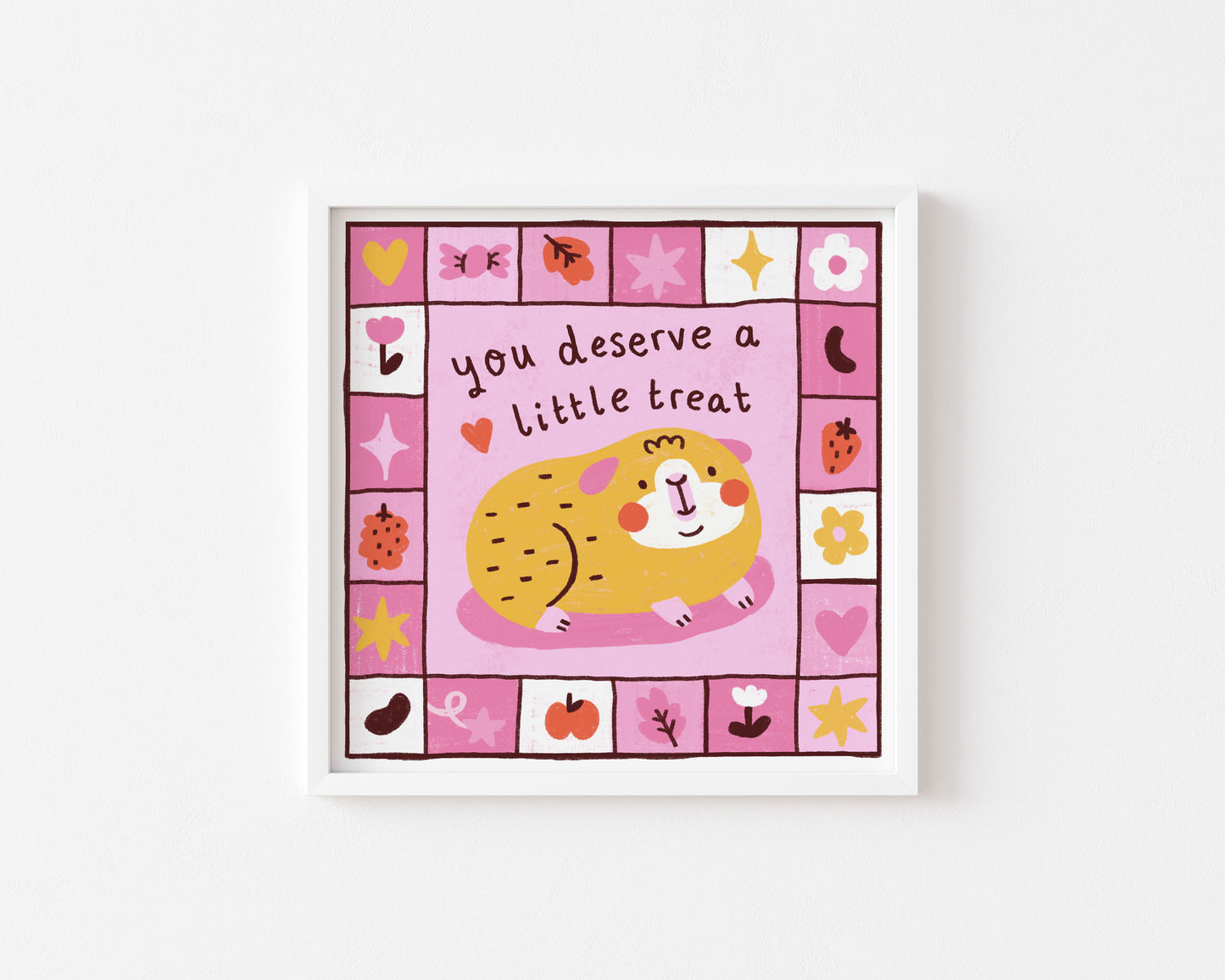 'You Deserve A Little Treat!" Guinea Pig Print | 8x8"