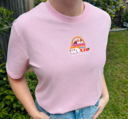 PINK Guinea Pignic Basket Cotton T-shirt