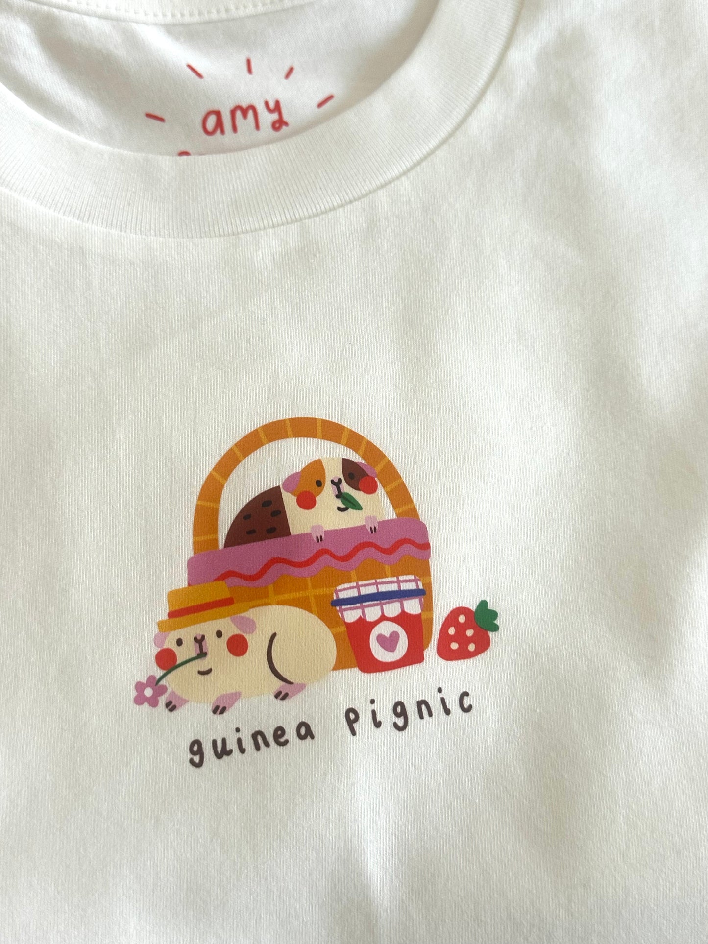 OFF WHITE Guinea Pignic Basket Cotton T-shirt