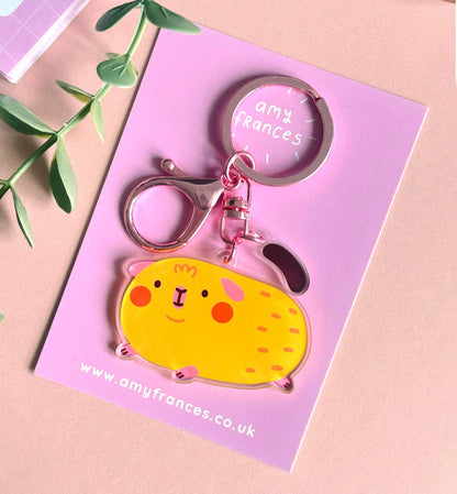 Acrylic Guinea Pig Keychain