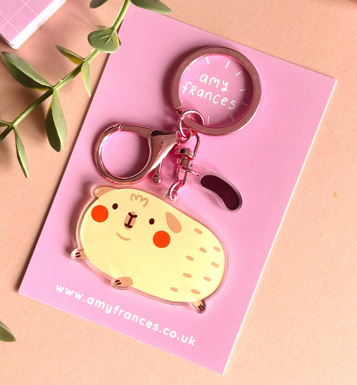 Acrylic Guinea Pig Keychain