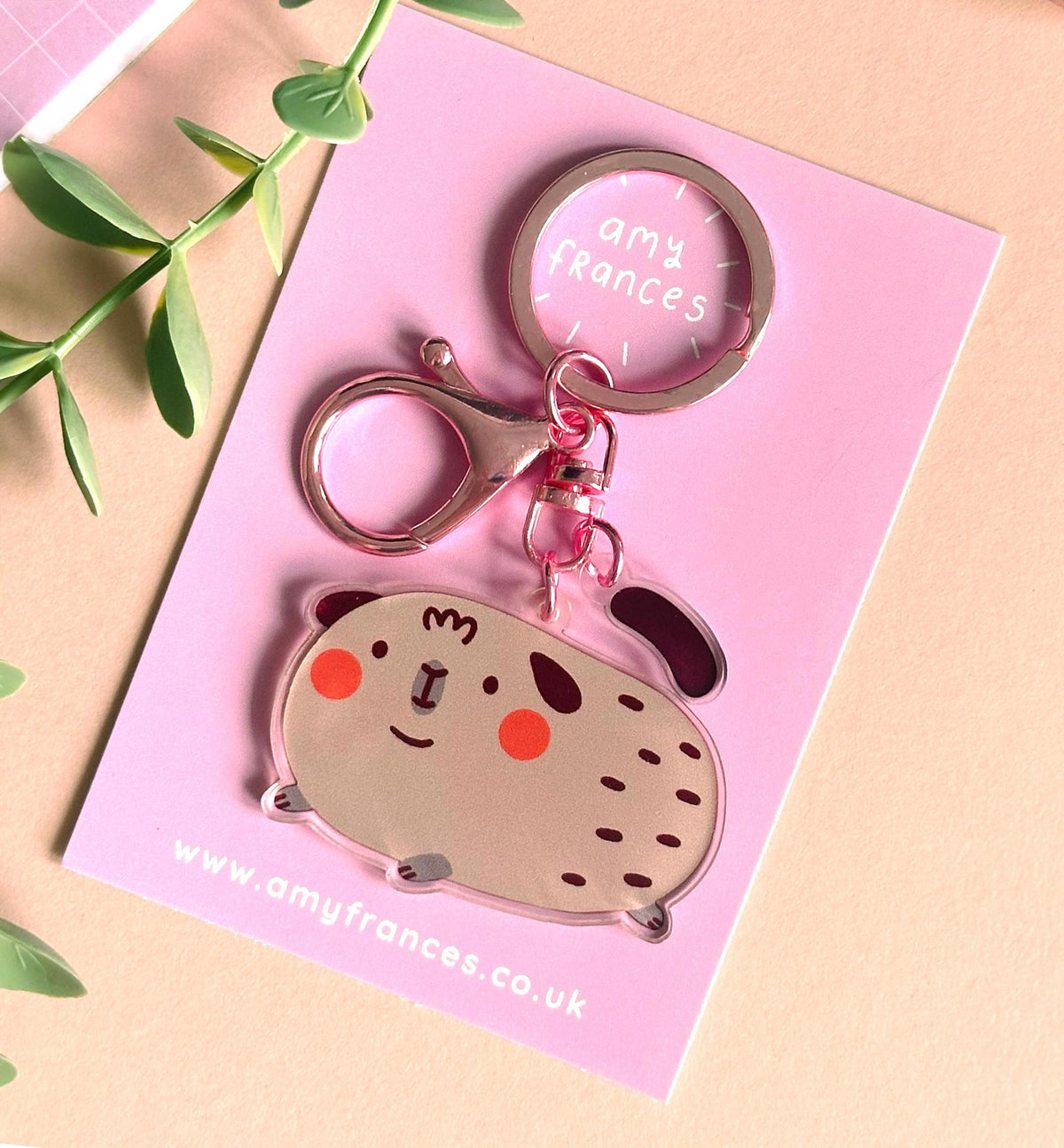 Acrylic Guinea Pig Keychain
