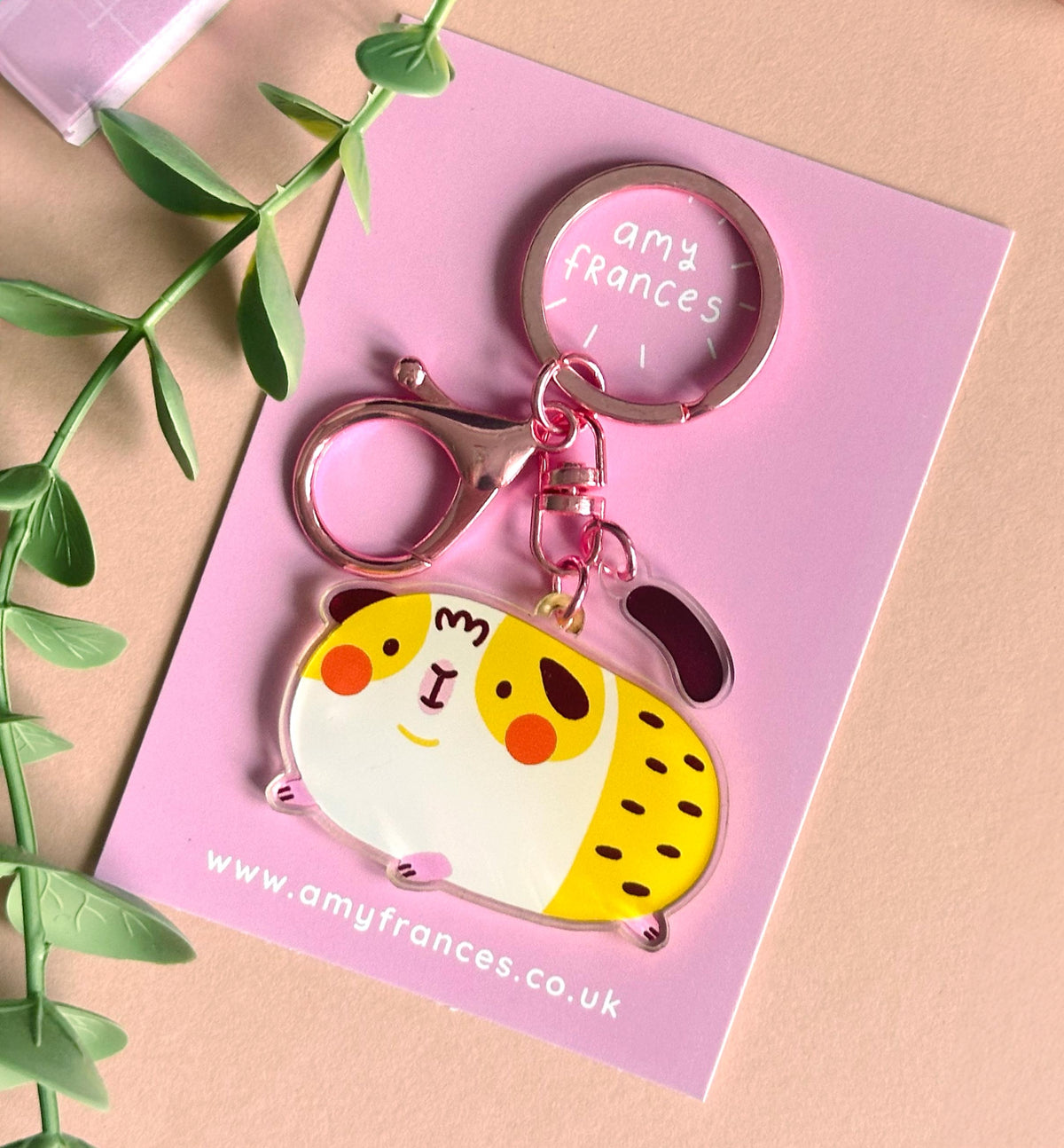 Acrylic Guinea Pig Keychain