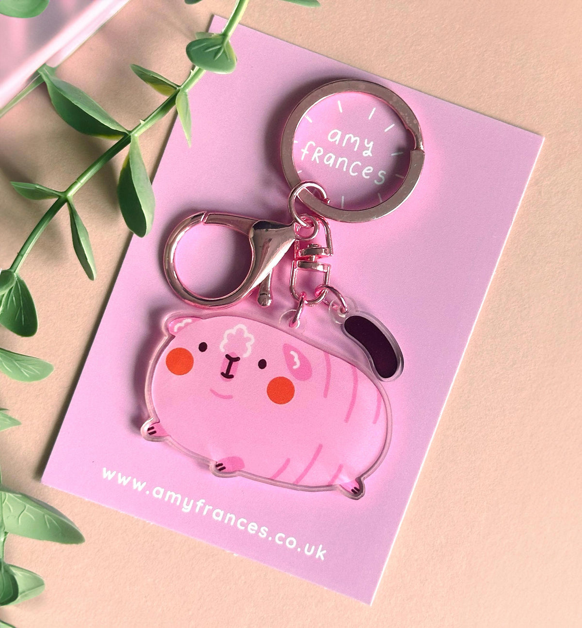 Acrylic Guinea Pig Keychain