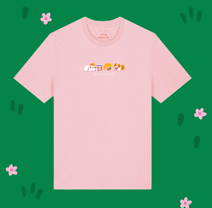 PINK Guinea Pignic Friends Cotton T-shirt