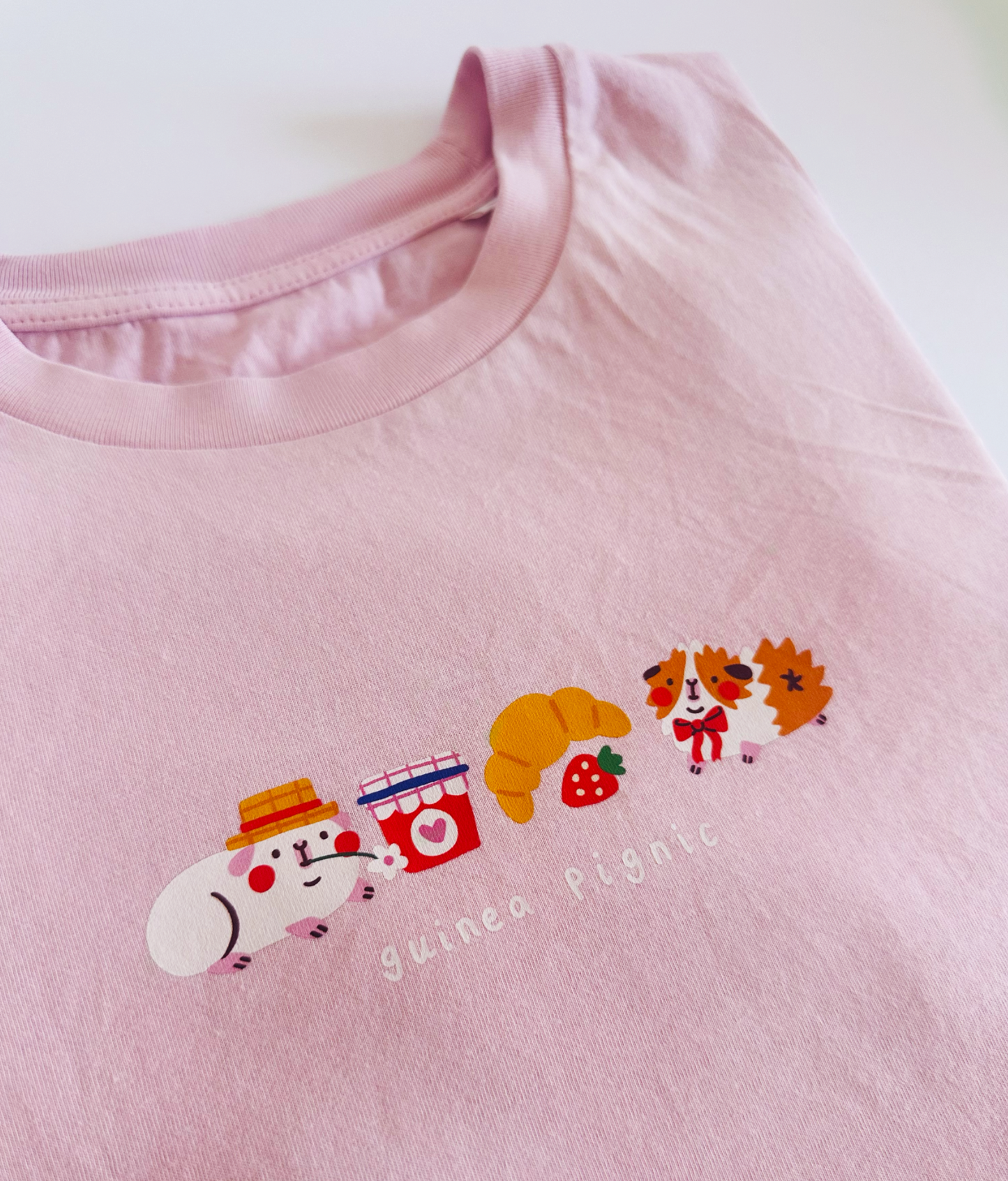 PINK Guinea Pignic Friends Cotton T-shirt