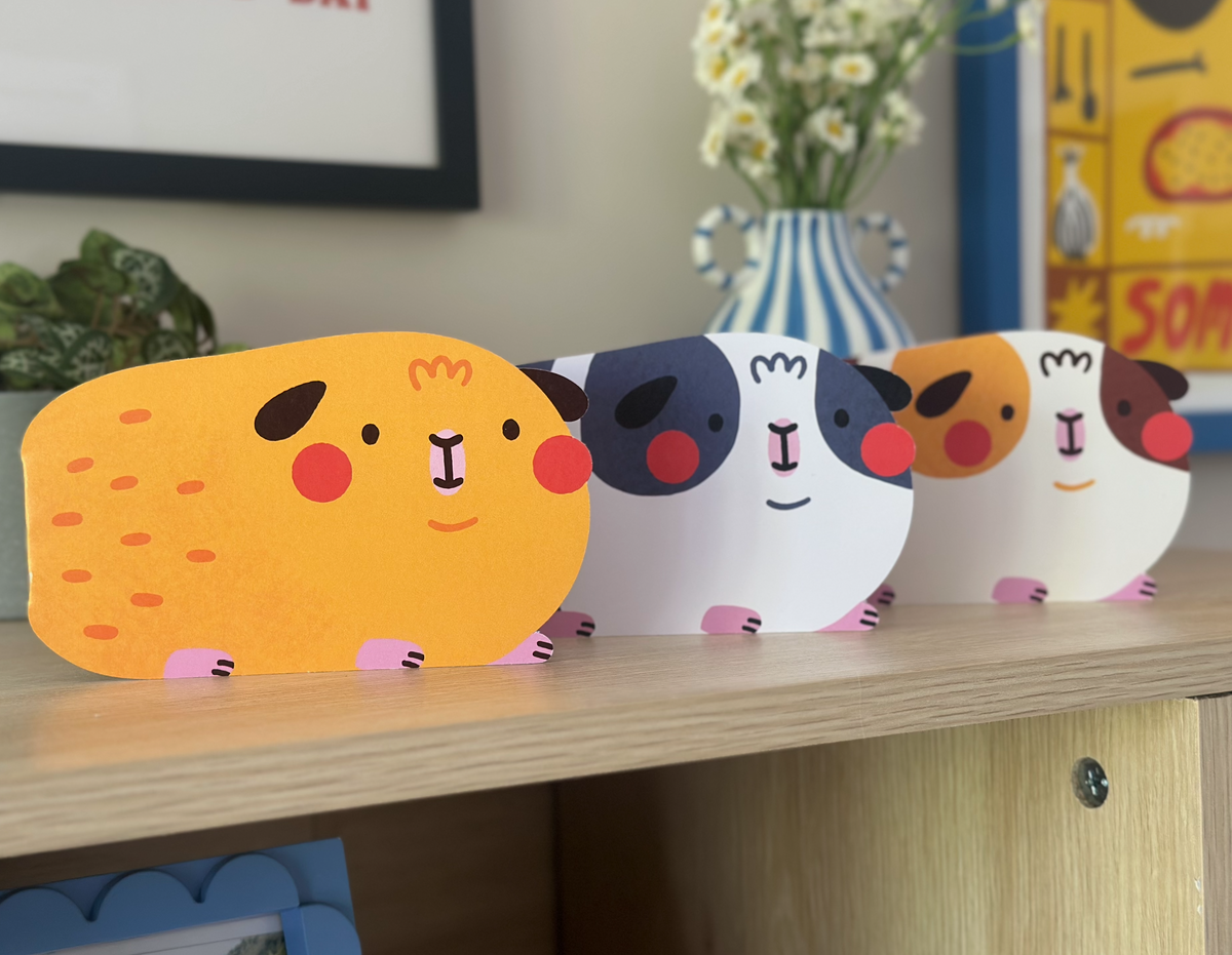 Guinea Pig Shaped Greeting Card | A6