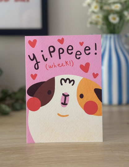 Yippeee! Guinea Pig Greeting Card | A6