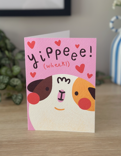 Yippeee! Guinea Pig Greeting Card | A6