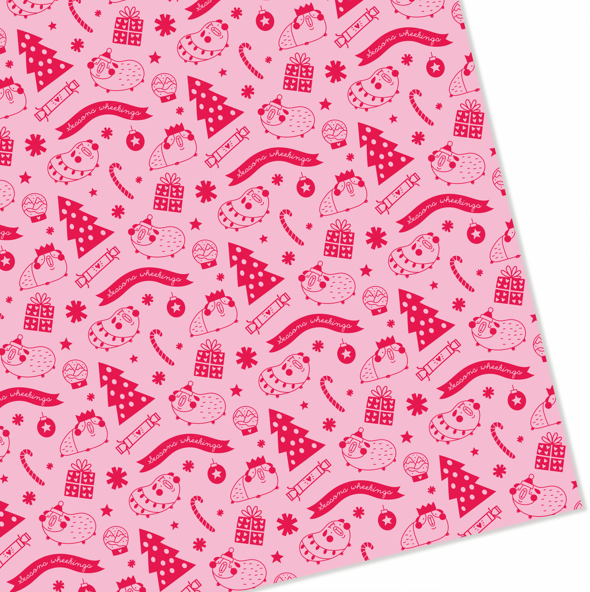 Guinea Pig Seasons Wheekings Gift Wrap Sheets