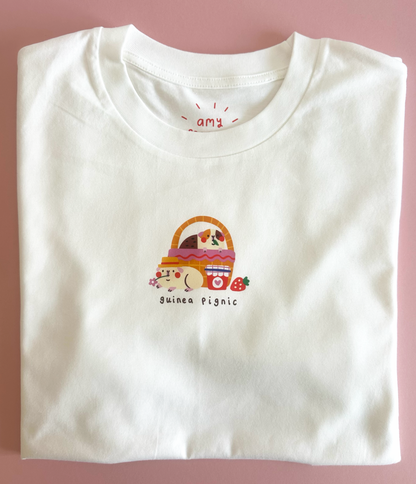 OFF WHITE Guinea Pignic Basket Cotton T-shirt