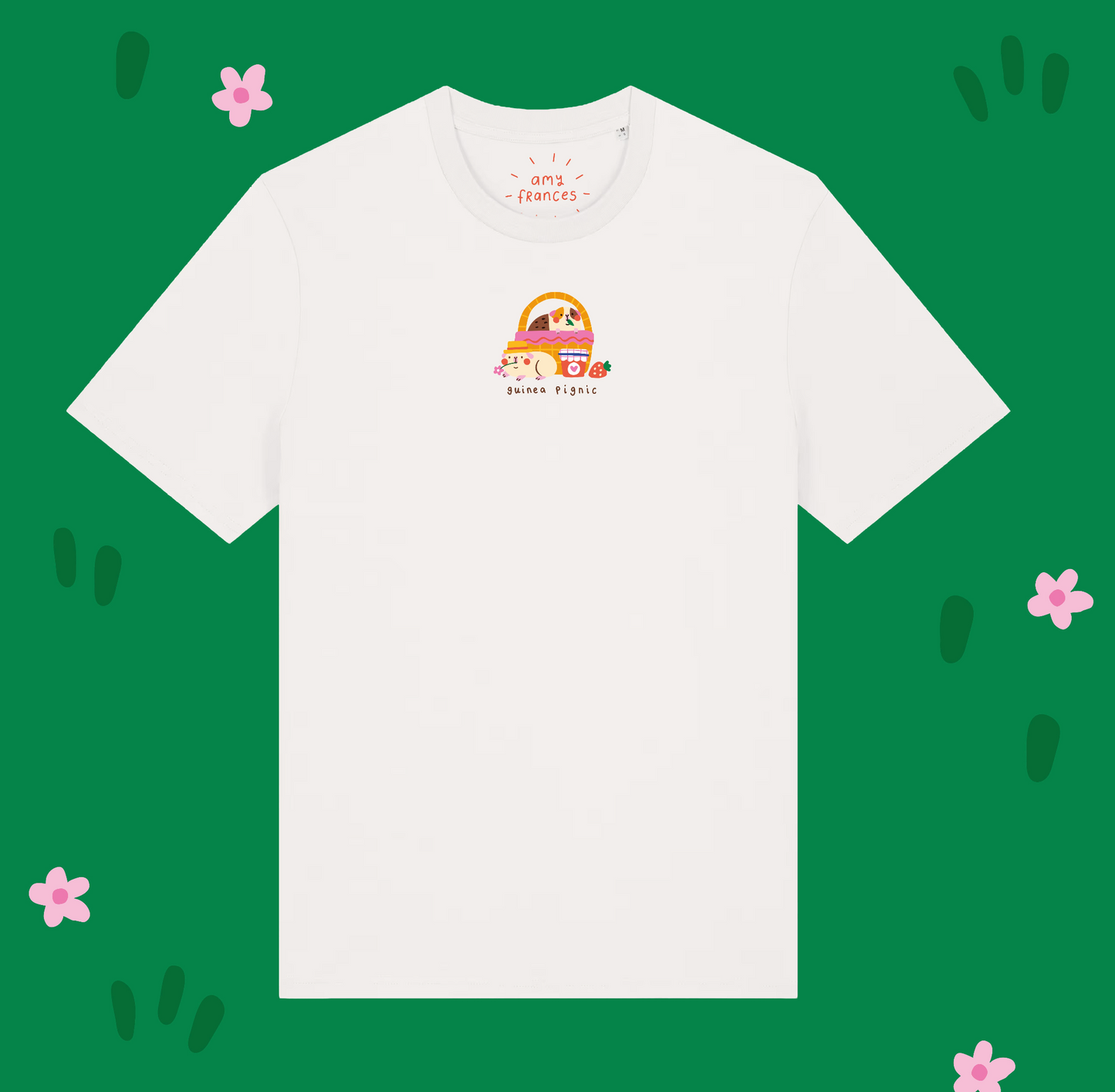 OFF WHITE Guinea Pignic Basket Cotton T-shirt